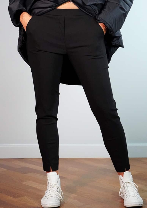 MANESERA – Pantalone senza zip in tessuto tecnico nero