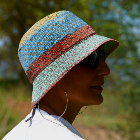 GREVI –  Pescatore in rasatello di cotone patchwork multicolor