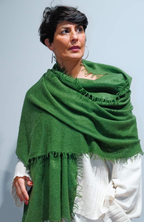 SGOMBERO CANTINE – Pashmina in lana e cachemire in verde