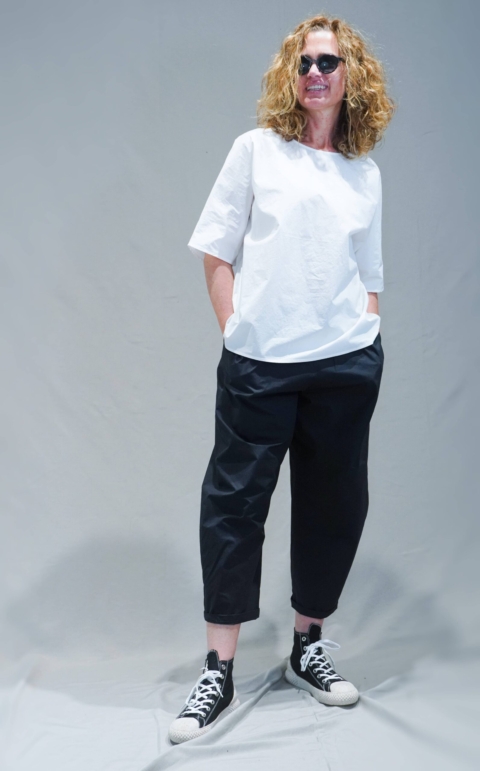 APUNTOB – Pantalone due tasche in puro cotone nero