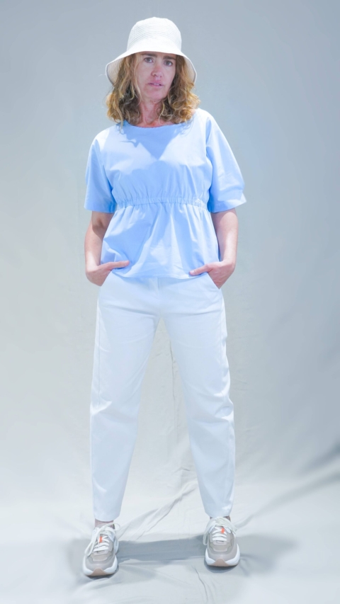 RIALTO 48 – Pantalone in cotone elasticizzato colore bianco
