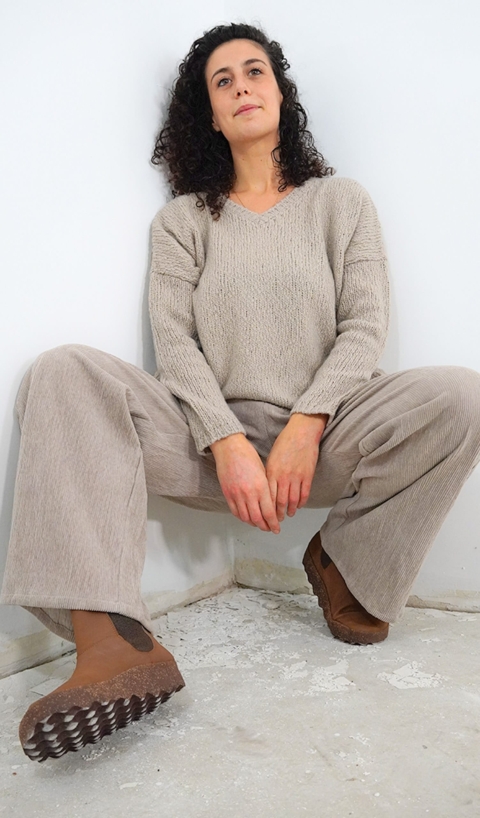 APUNTOB – P1712 maglia in lana cotone alpaca colore écru